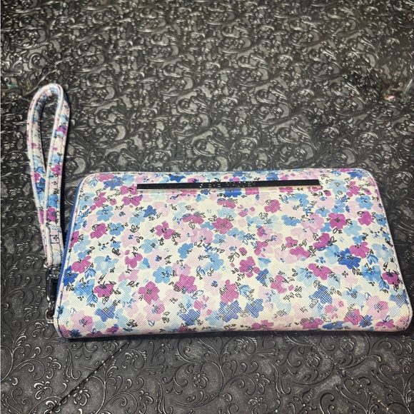 Steve Madden Handbags - Steve Madden Floral Zip-Around Wristlet Wallet in Pink & Blue NWOT